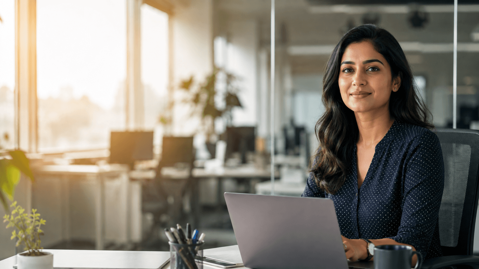 Indian professional working in a Bengaluru office